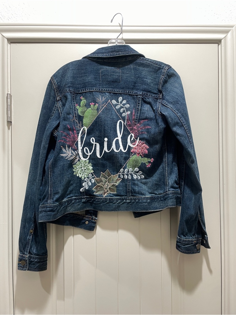 Ralph Lauren Dark Blue Denim Jacket with Brown Leather Patch